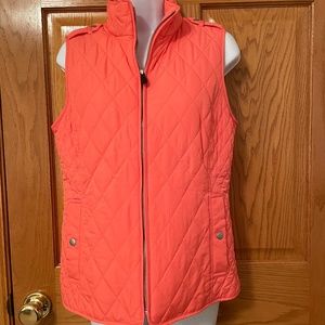 Talbots Coral Quilted Zippered Vest Size Misses XS